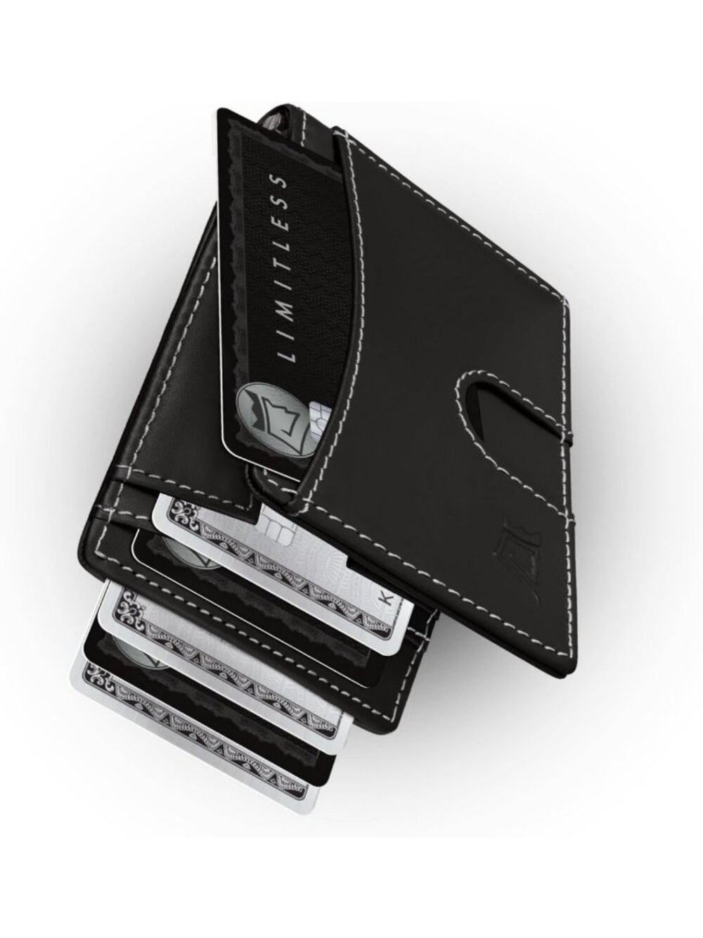 Slim Minimalist Money Clip Wallet for Men - Onyx Black, RFID Blocking, Stylish